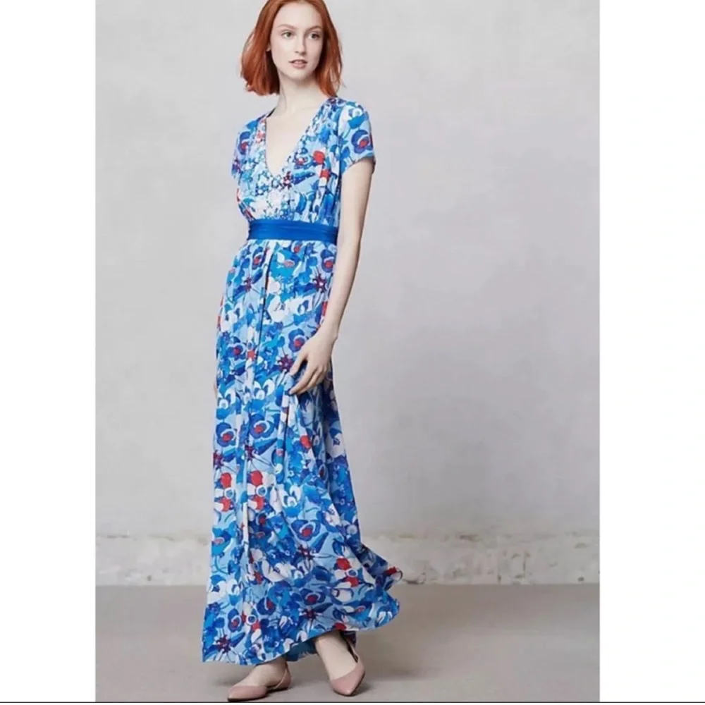 Arabella Blue Poppy Dress Peter Som For Made In Kind - Picture 1 of 16